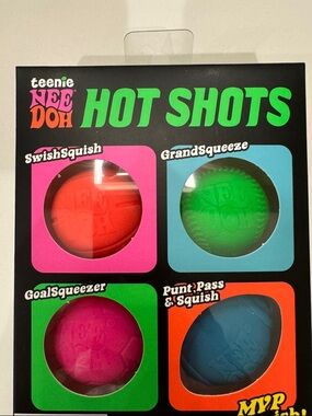 NeeDoh HOT SHOTS Stress Ball Set - Bright Multicolor- NEW in box - AUTHENTIC
